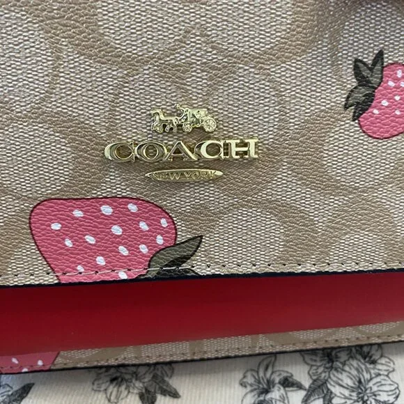 Coach Strawberry Tan Shoulder Crossbody Bag - Picture 10 of 14